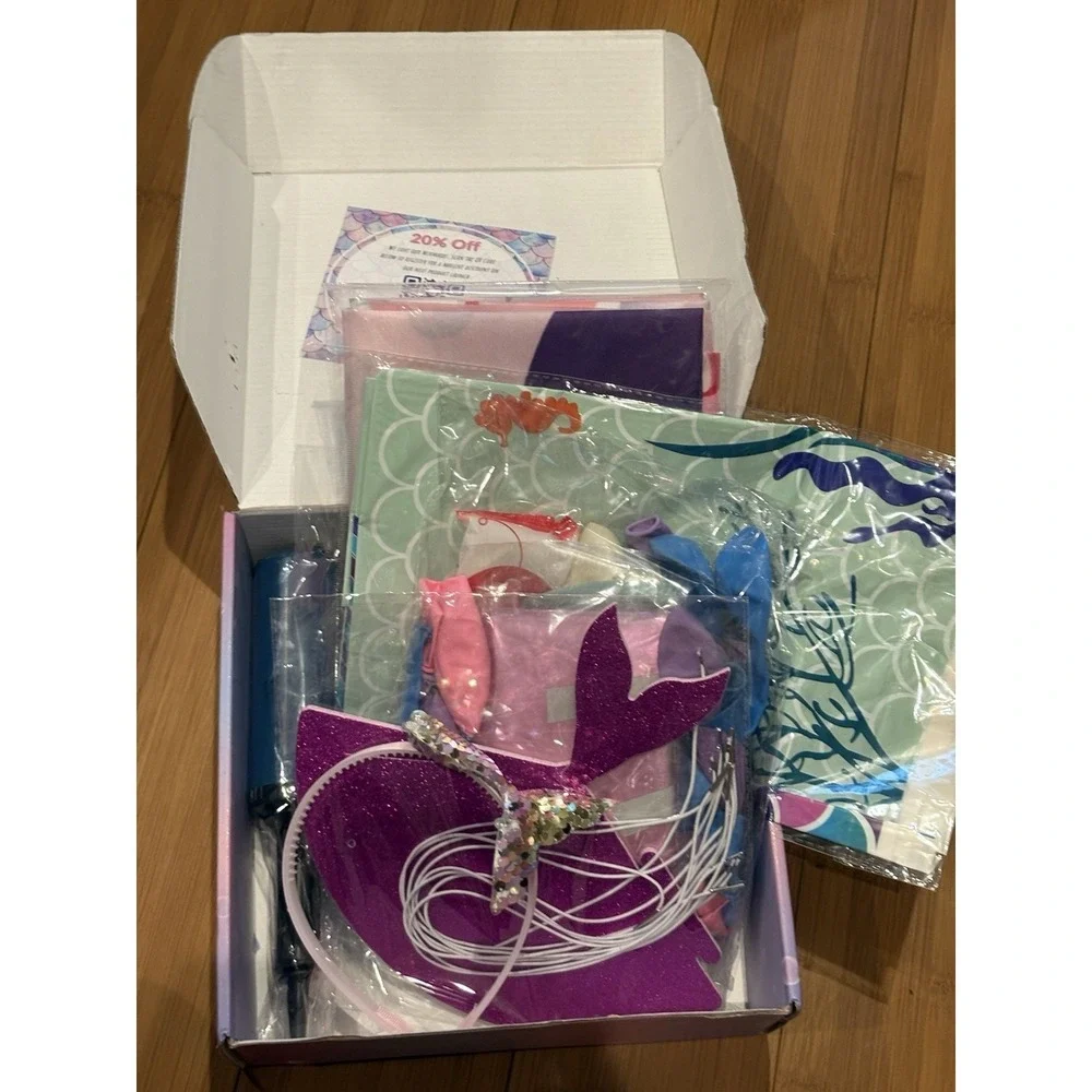🎉 Mermaid Theme Party Decorations Kit Serves 12 – BONUS Gift & Balloon Pump!
